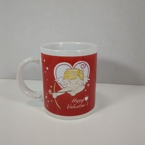Happy Valentine's Cupid coffee mug, red/white